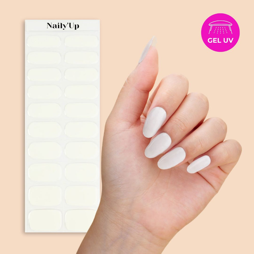 ongle en gel - Blanc Crème