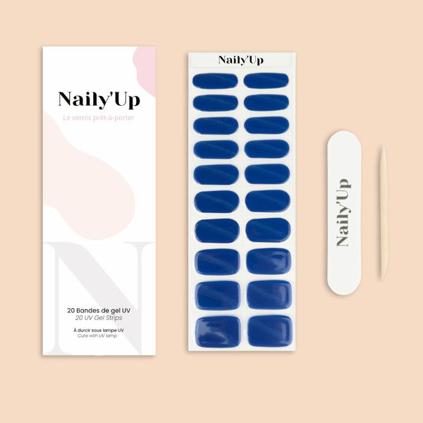 ongles en gel - Bleu Cat Eye