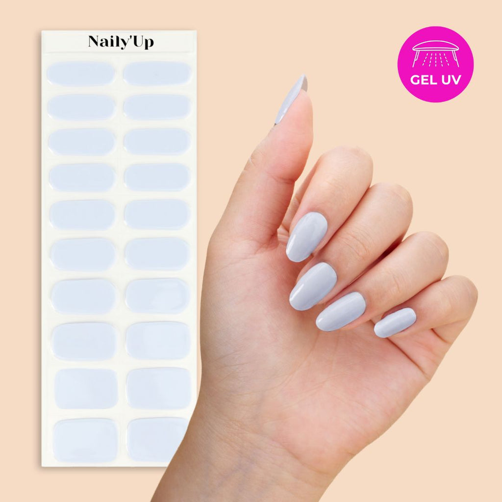 ongle en gel - Bleu Glacier