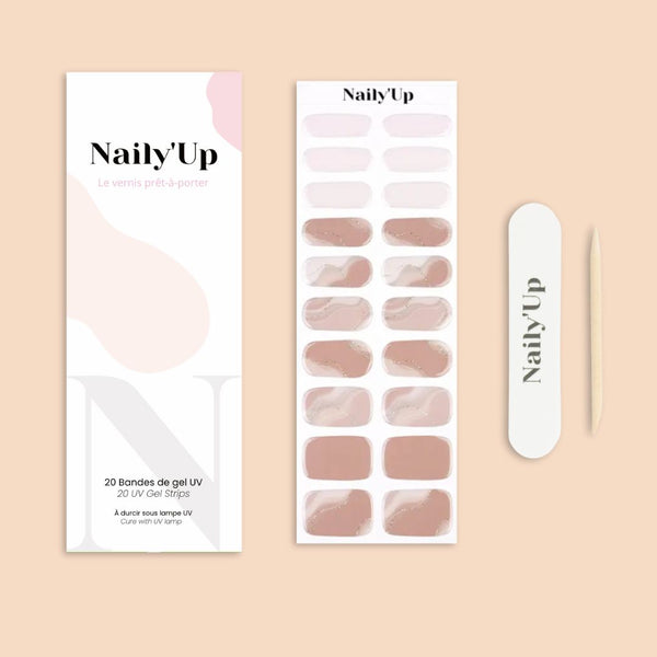 ongles en gel - Blush Marbré