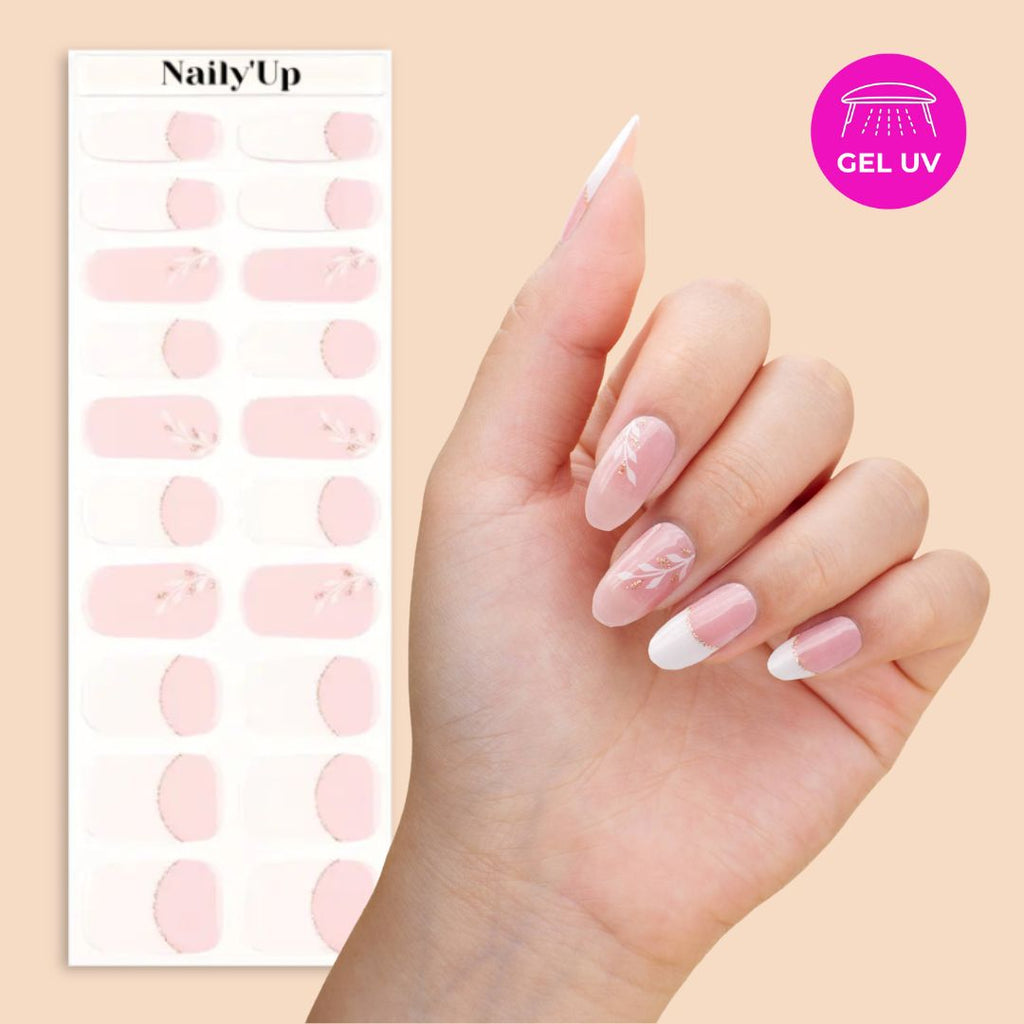 ongle en gel - French Florale