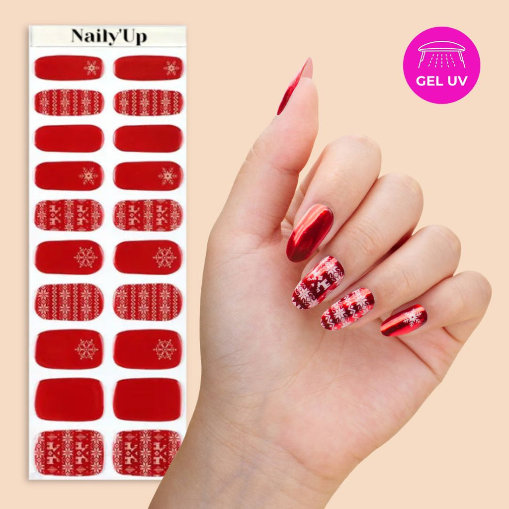 ongle en gel - Pull de Noël