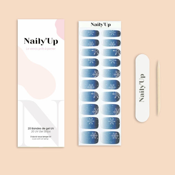 ongles en gel - Bleu Givré