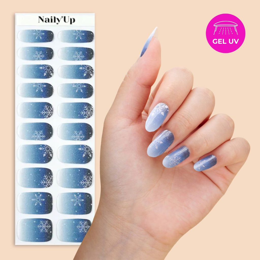 ongle en gel - Bleu Givré