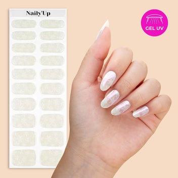 Stickers Nail Art Noël Bougies Et étoiles Blanc Et Doré - Accessoire Ongles Neuf