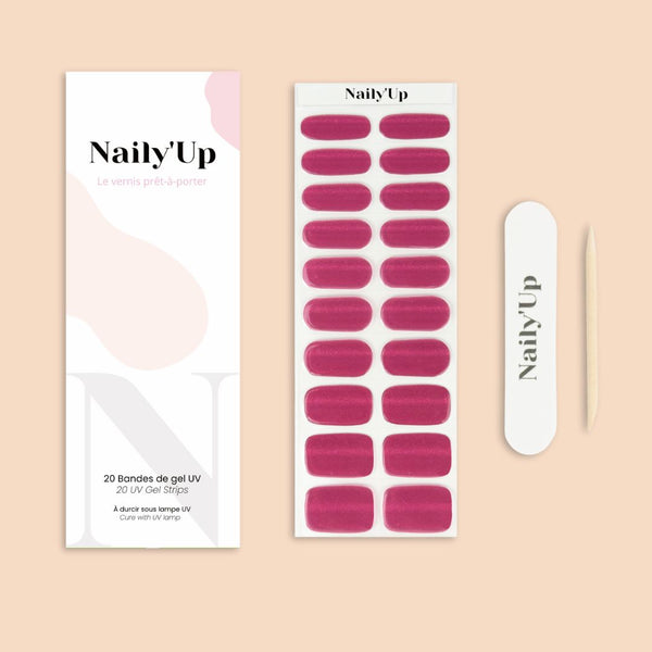 ongles en gel - Framboise Cat Eye