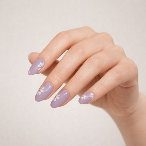 ongles en gel - Lilas Fleuri