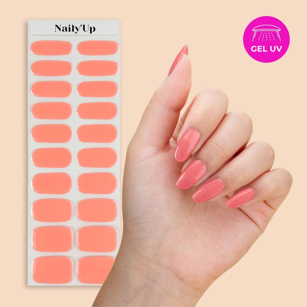 ongle en gel - Orange Corail