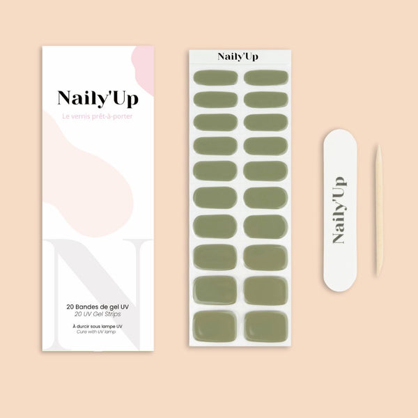 ongles en gel - Vert Khaki