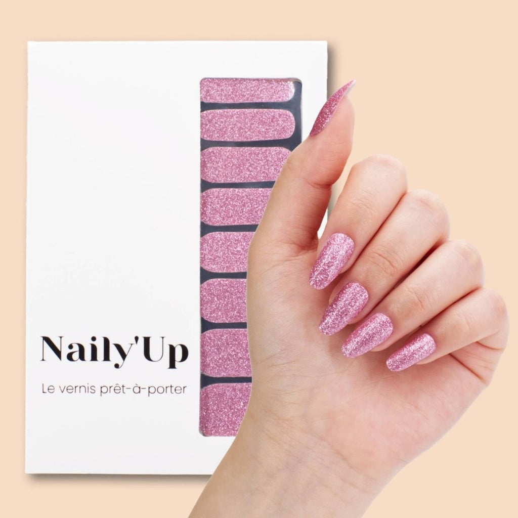 Nail stickers - shining pink